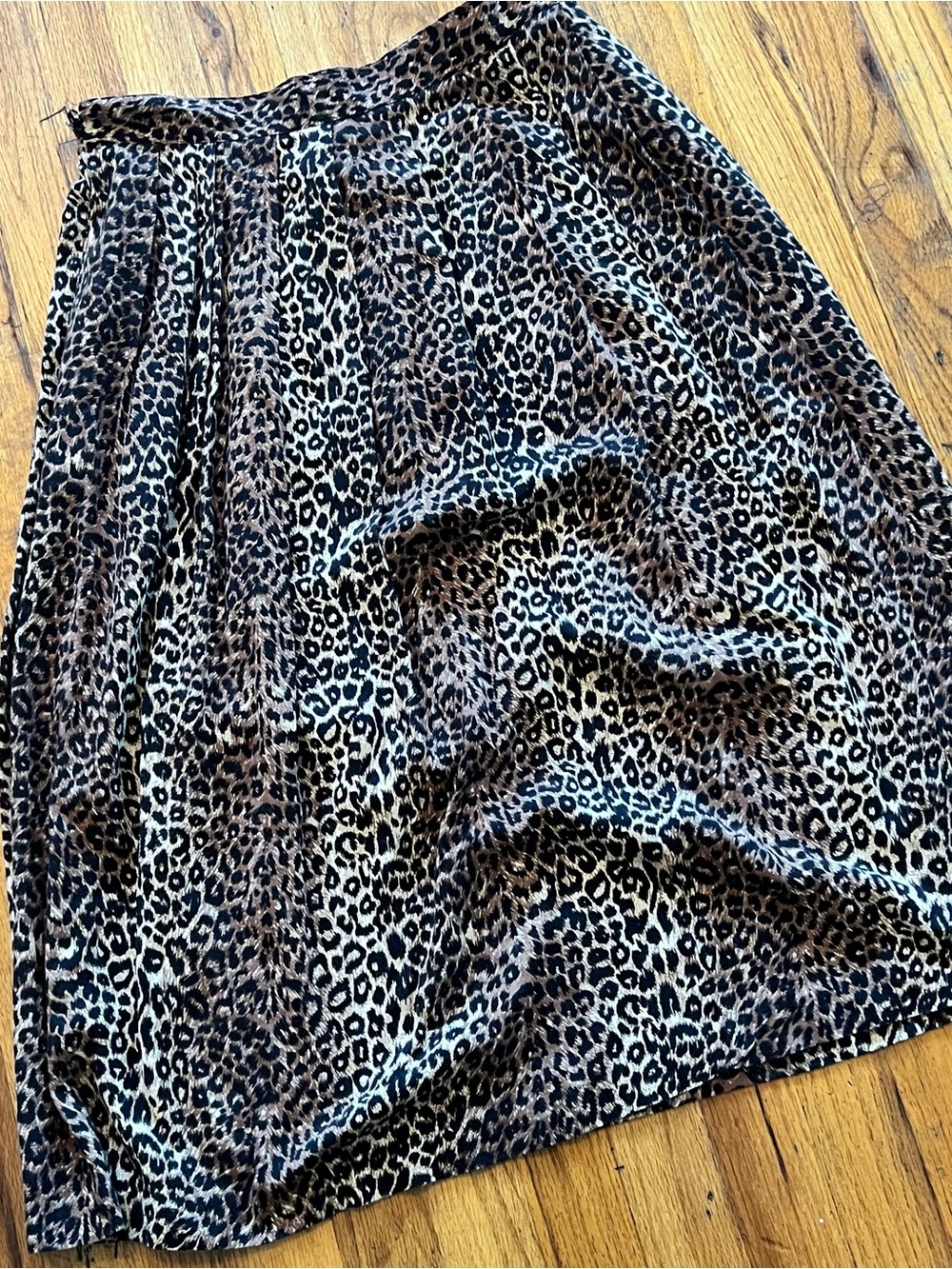 Vintage Leopard Print A-Line Skirt - Brown/Black